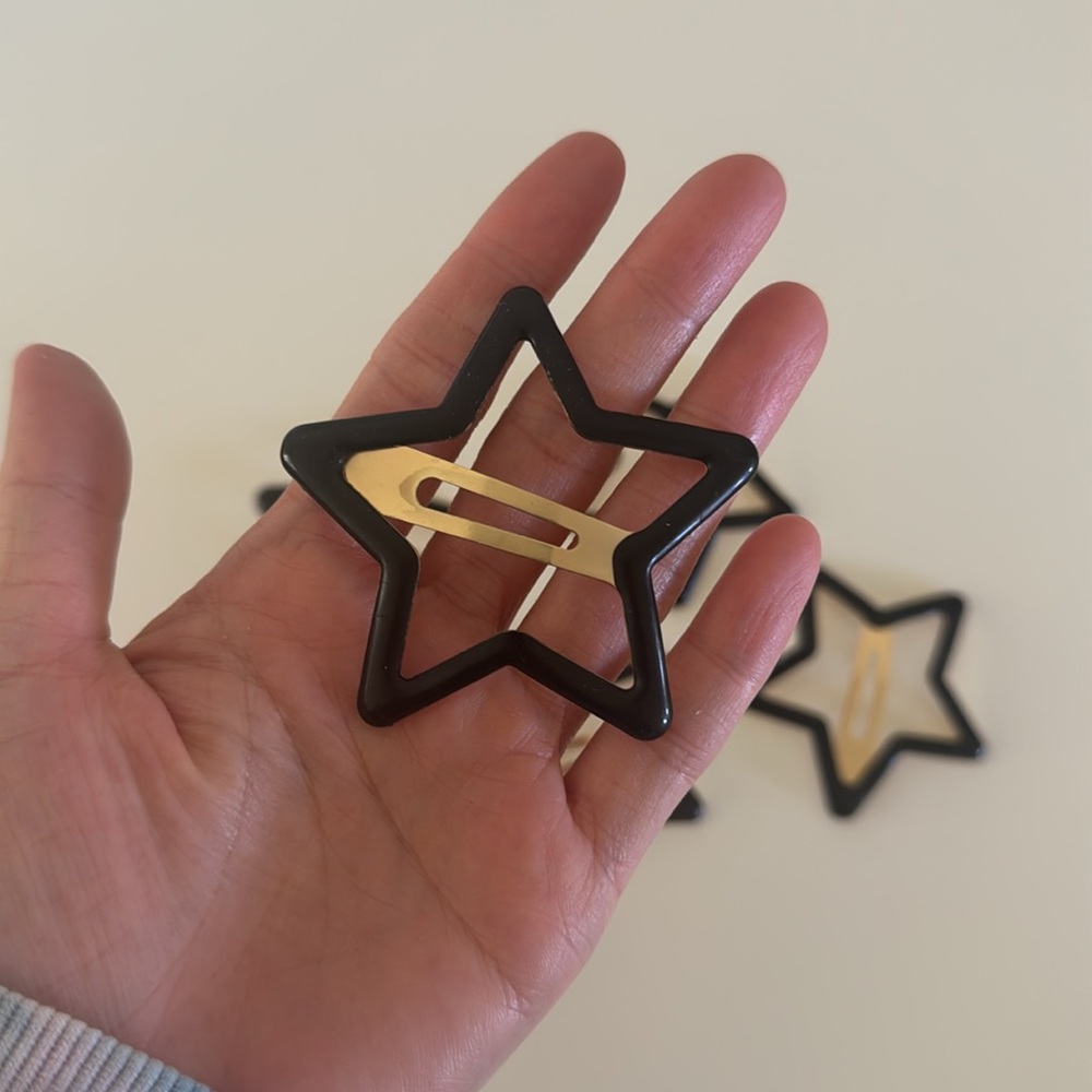 5 x black star snap hair clips - Picture 2 of 2